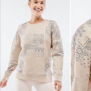 Fabletics beige crewneck sweatshirt